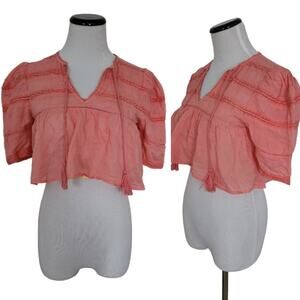 Free People Sheer Pink Baby Crop Top XS